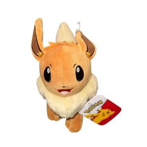 Pokemon Eevee‎ 8" Plush Stuffed Animal Toy New with Tags Jazwares